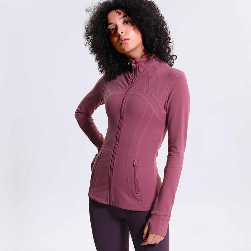 Women's Slim Zipper Athletic Long Sleeve Jacket