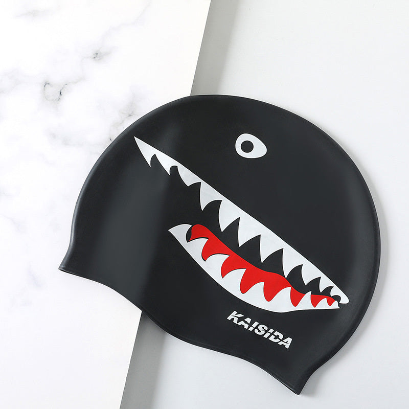 black  Silicone Swimming Cap