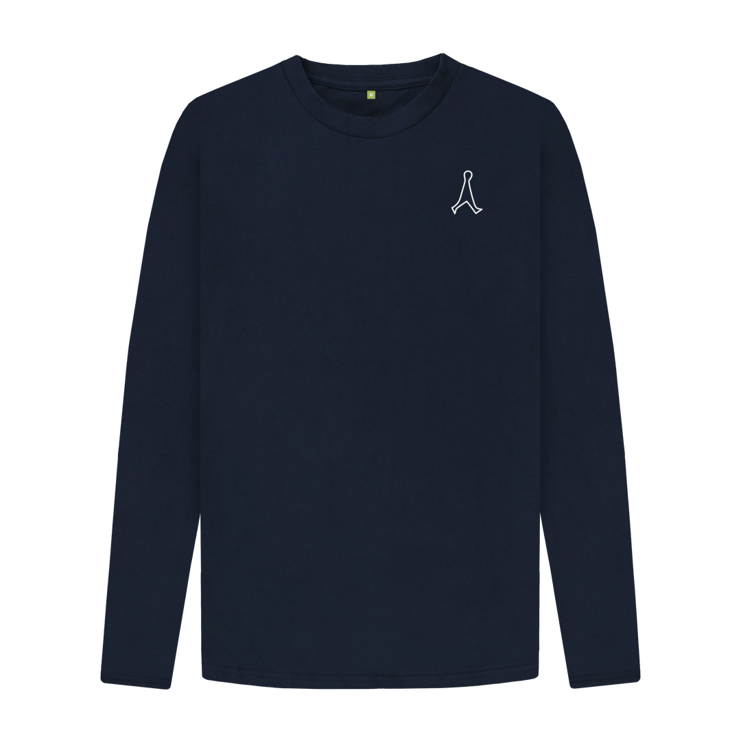 Navy Blue T2F Men's Cotton Long Sleeve T-Shirt