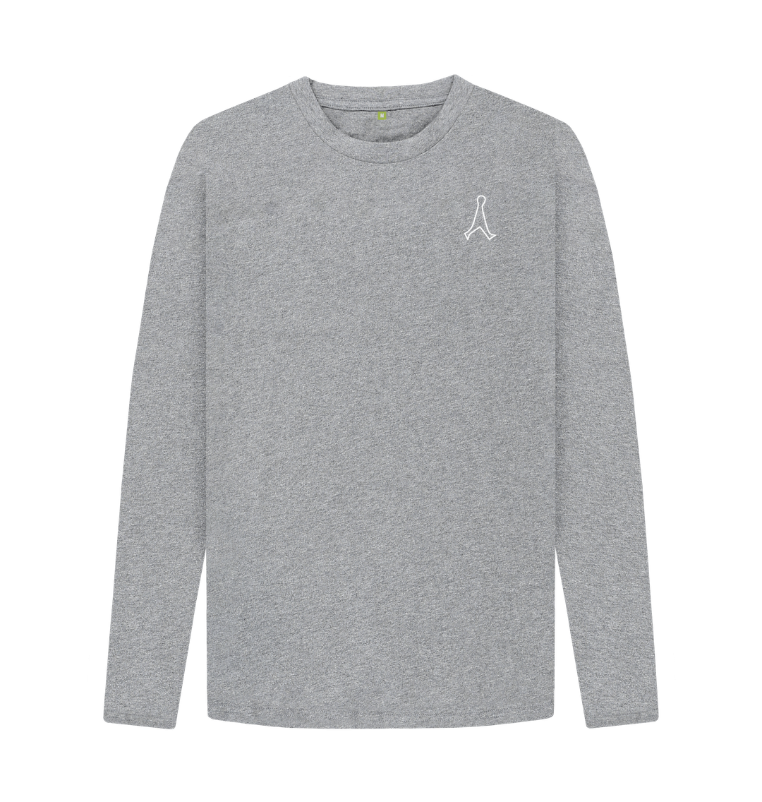 Athletic Grey Men's organic long sleeve cotton t shirt