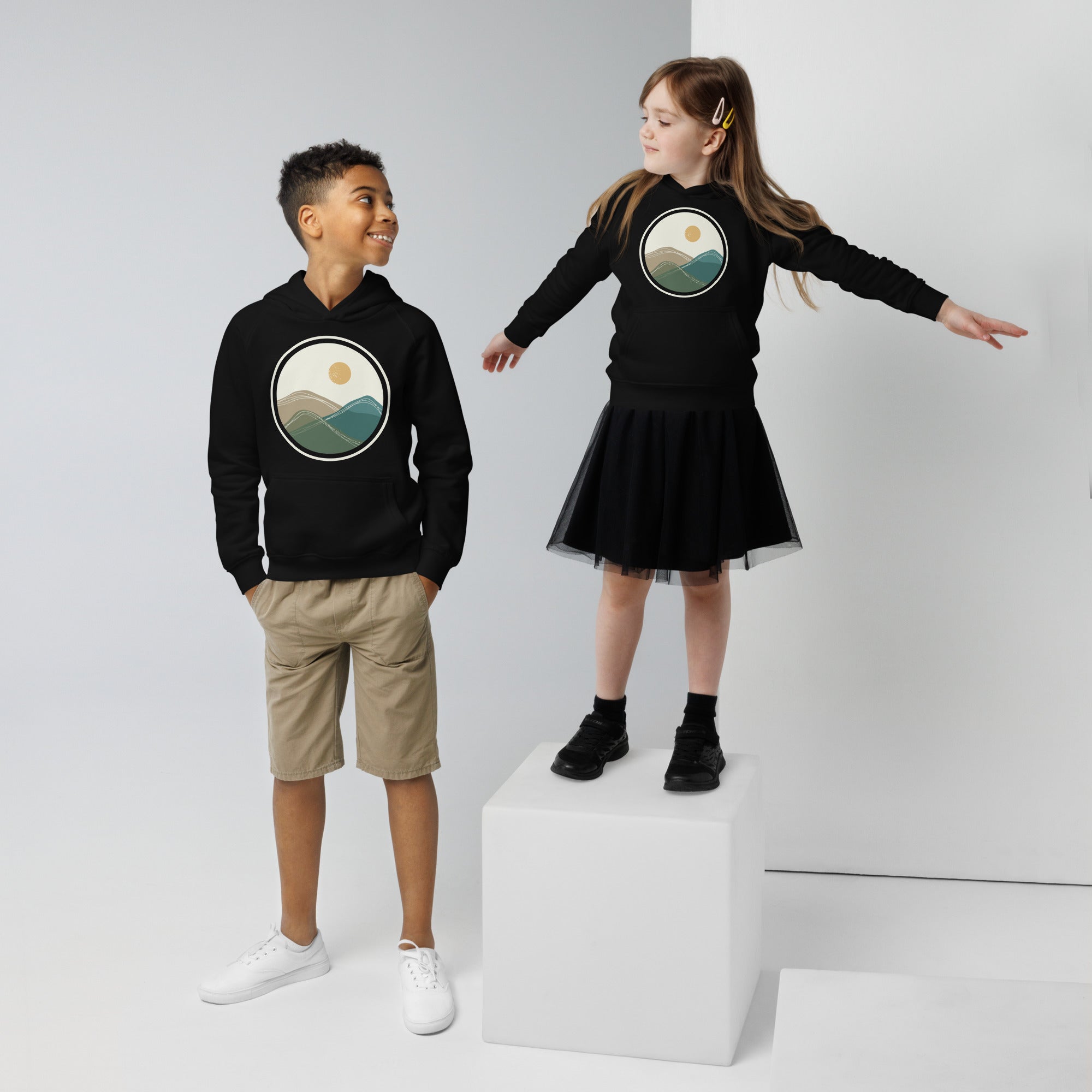 black -eco friendly kids hoodies