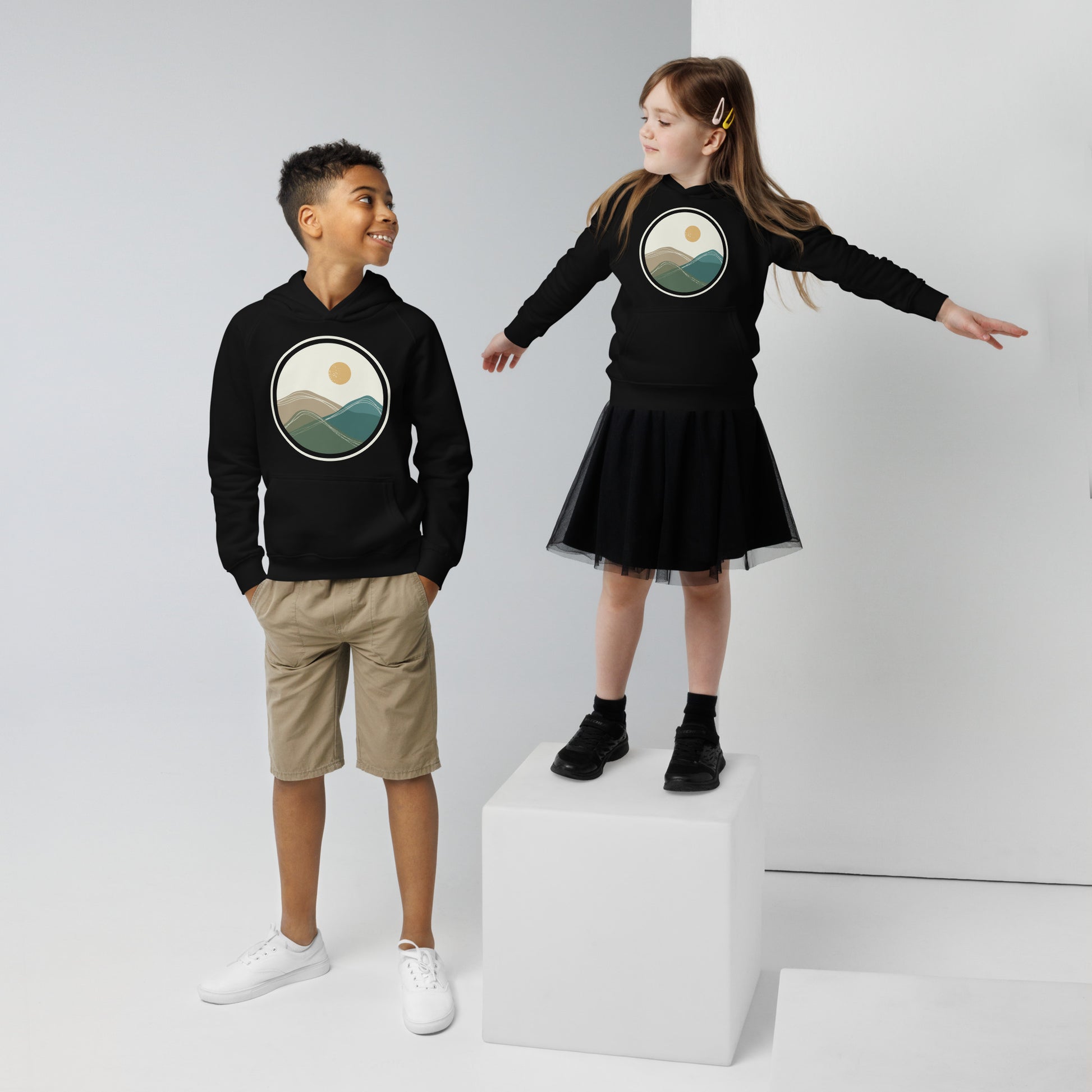 black -eco friendly kids hoodies