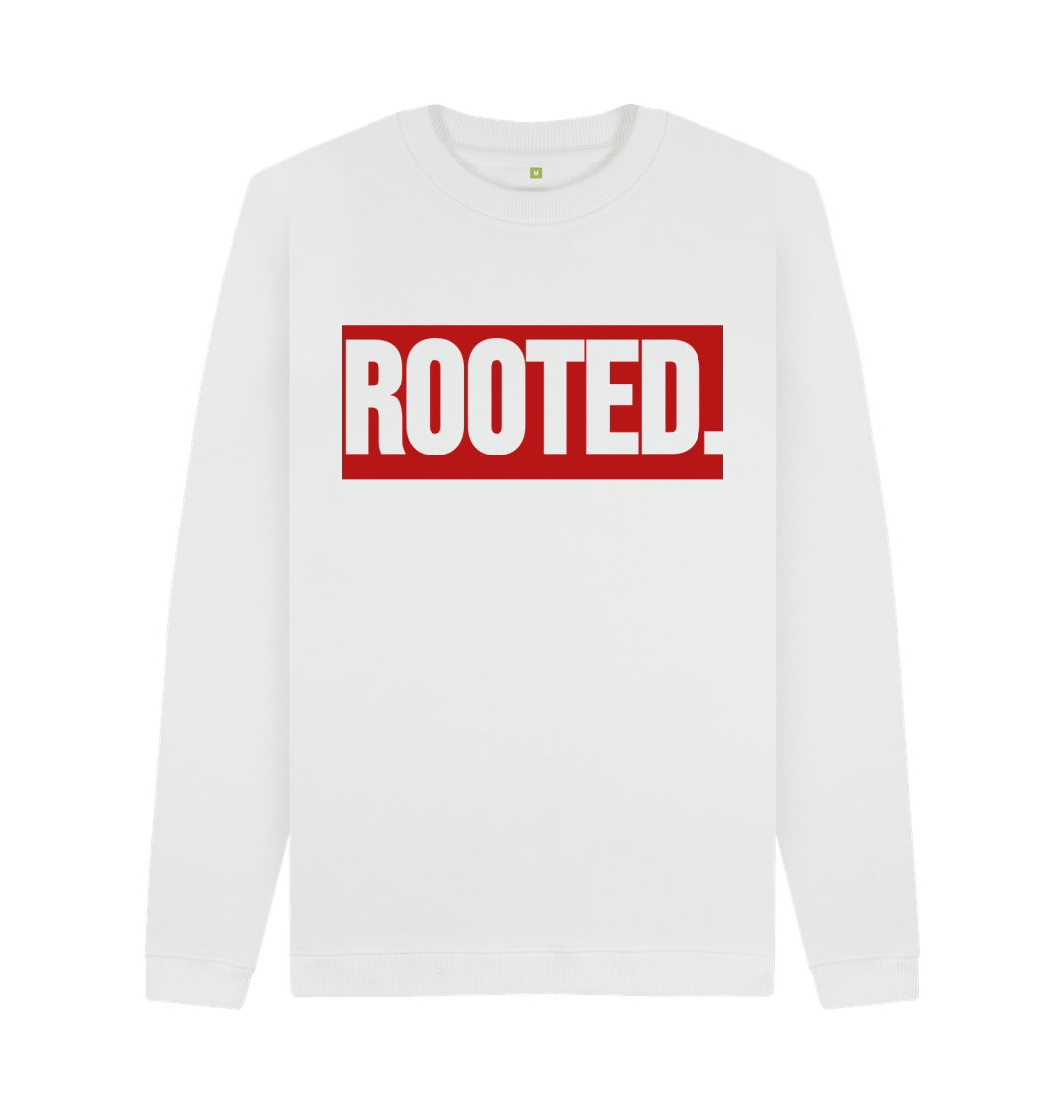 White Men's Cotton Jumper ROOTED