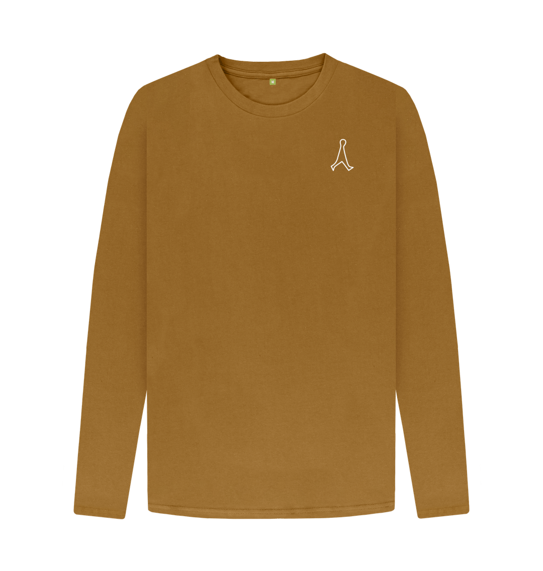 Brown T2F Men's Cotton Long Sleeve T-Shirt